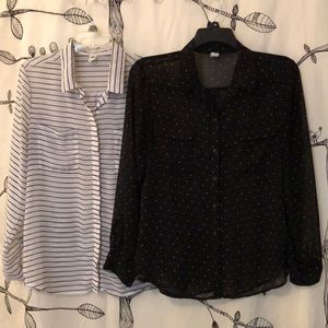 🎉 LOT OF 2 - Old Navy Sheer Button Up Blouses 🎉